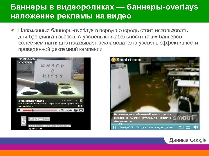 Баннеры в видеороликах — баннеры-overlays наложение рекламы на видео Наложенные баннеры-overlays в первую очередь