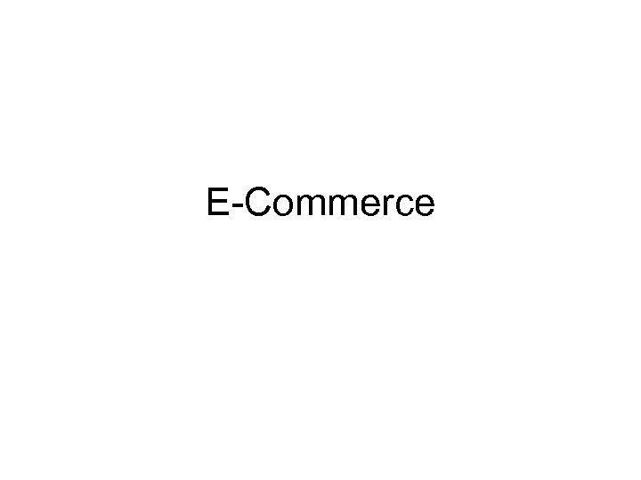 E-Commerce 