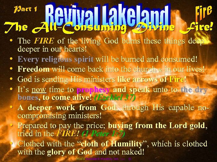 Part 1 The All-Consuming Divine Fire! • The FIRE of the living God burns