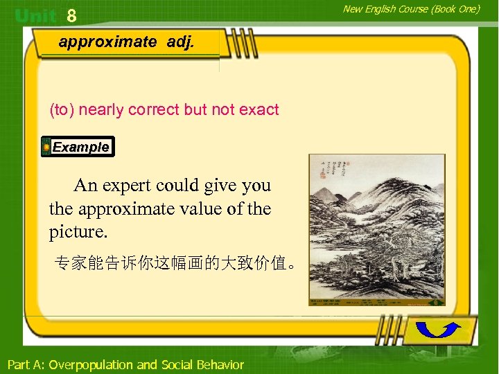 8 approximate adj. (to) nearly correct but not exact Example An expert could give