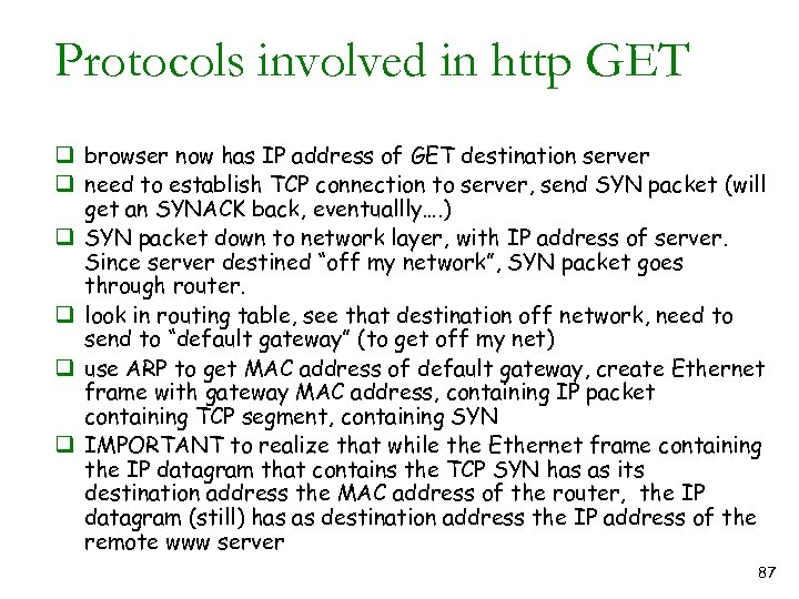 Protocols involved in http GET q browser now has IP address of GET destination