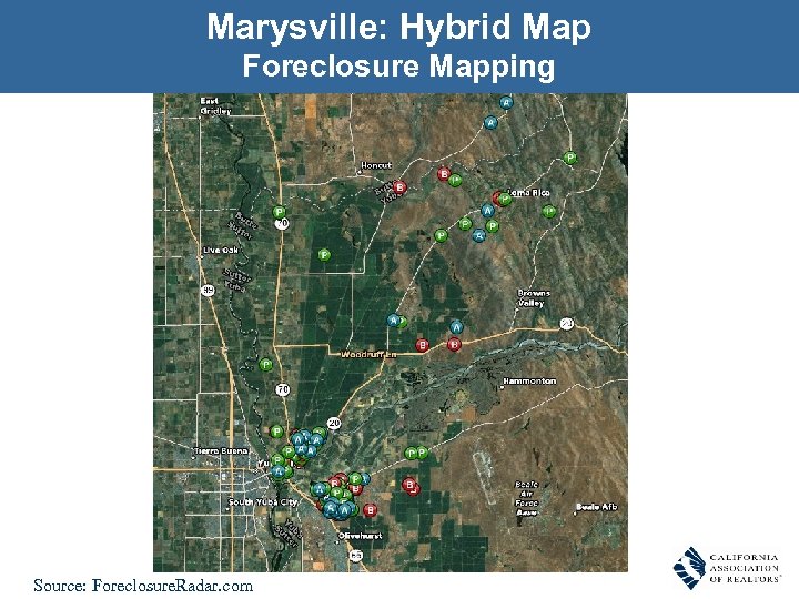 Marysville: Hybrid Map Foreclosure Mapping Source: Foreclosure. Radar. com 