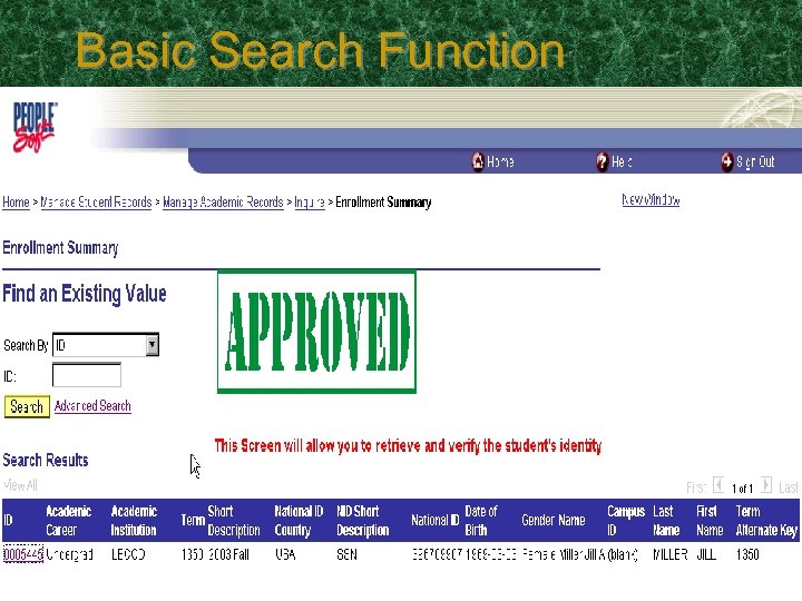 Basic Search Function 3/18/2018 