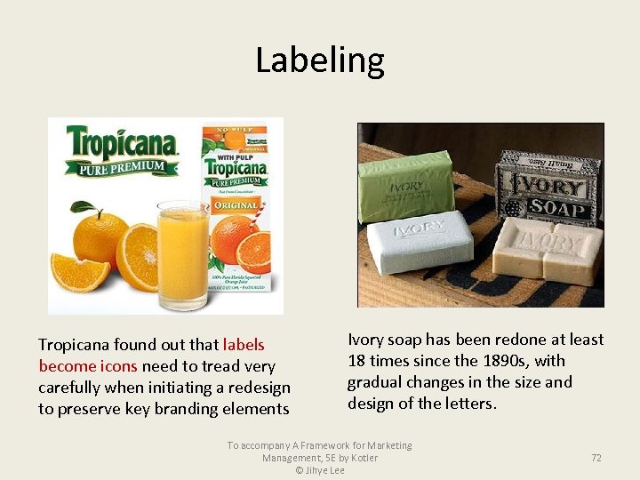 Labeling Tropicana found out that labels become icons need to tread very carefully when