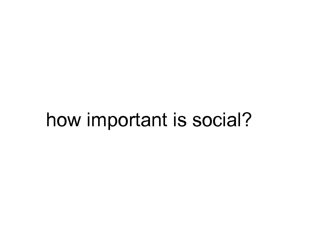 how important is social? 