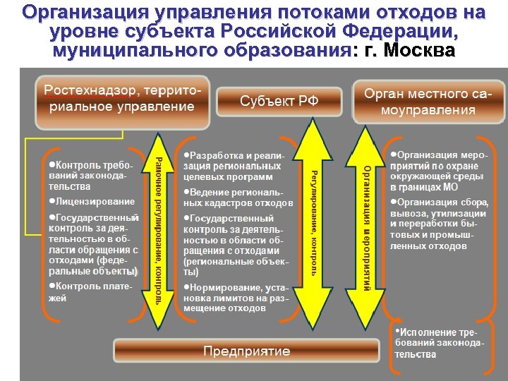 Организация управления потоками отходов на уровне субъекта Российской Федерации, муниципального образования: г. Москва 
