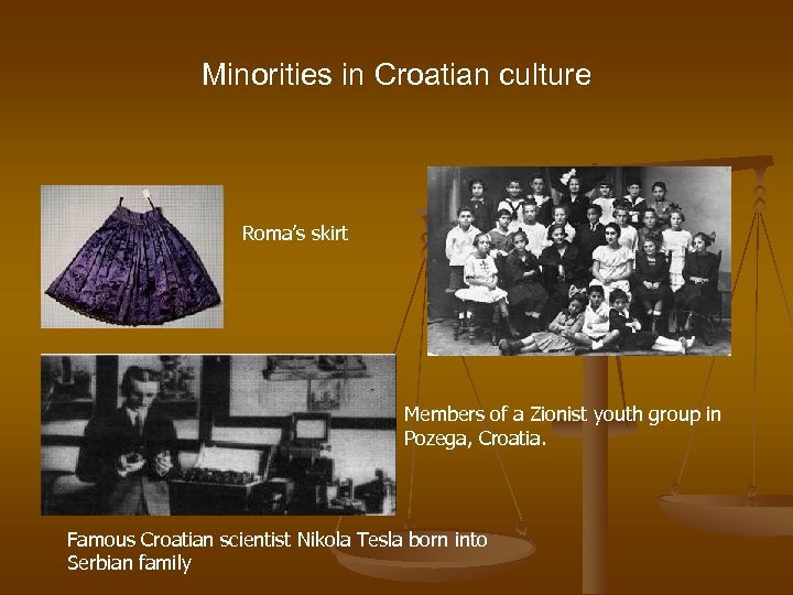 Minorities in Croatian culture Roma’s skirt Members of a Zionist youth group in Pozega,