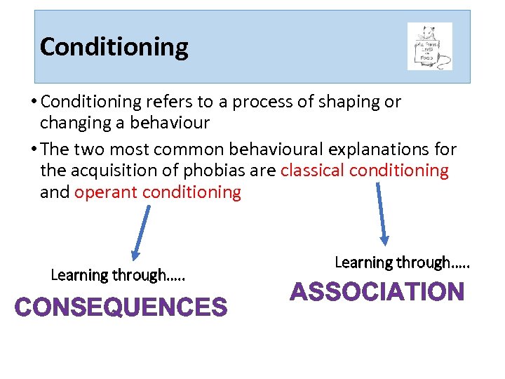 Conditioning • Conditioning refers to a process of shaping or changing a behaviour •