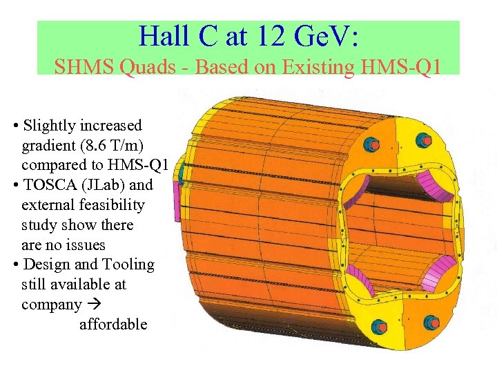 Hall C at 12 Ge. V: SHMS Quads - Based on Existing HMS-Q 1