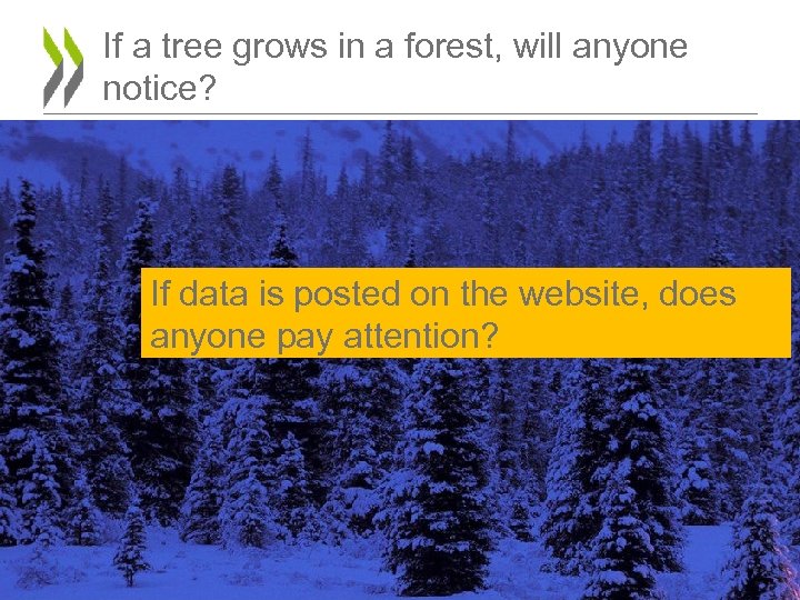 If a tree grows in a forest, will anyone notice? If data is posted