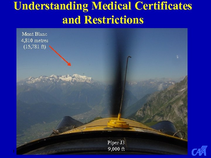 Understanding Medical Certificates and Restrictions Mont Blanc 4, 810 metres (15, 781 ft) 1