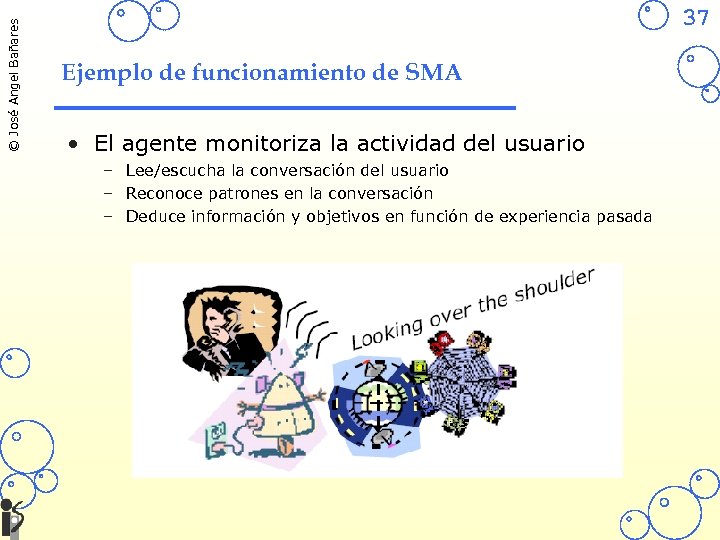 © José Angel Bañares 37 Ejemplo de funcionamiento de SMA • El agente monitoriza