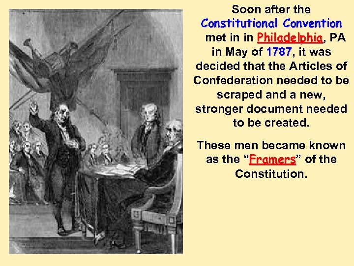 Soon after the Constitutional Convention met in in Philadelphia, PA Philadelphia in May of