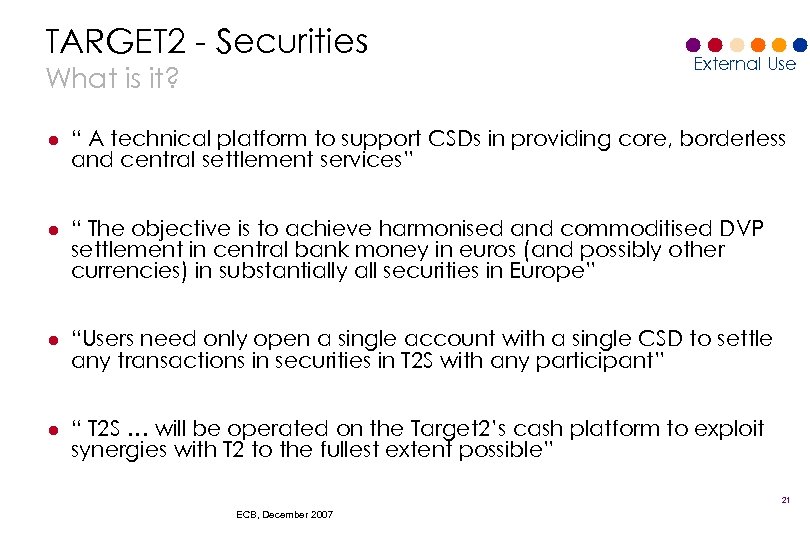 External Use Euroclear Interconnecting The CSD Presentation At