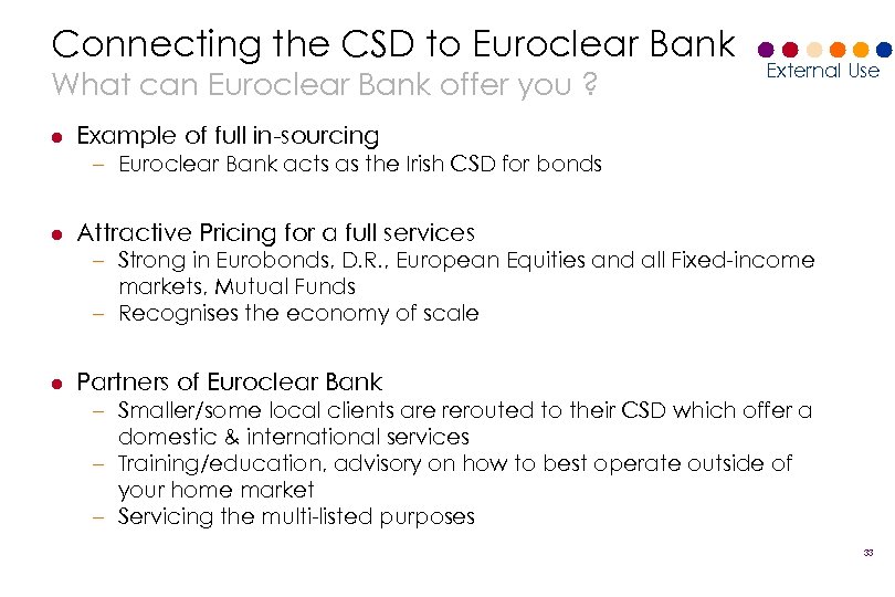 External Use Euroclear Interconnecting The CSD Presentation At