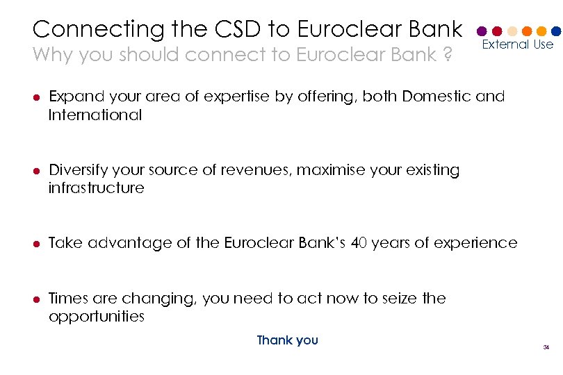 External Use Euroclear Interconnecting The CSD Presentation At