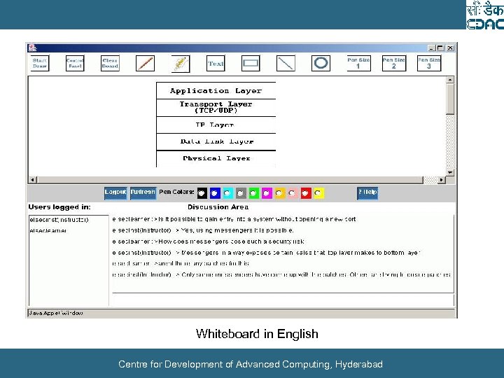 Whiteboard in English Centre for Development of Advanced Computing, Hyderabad 