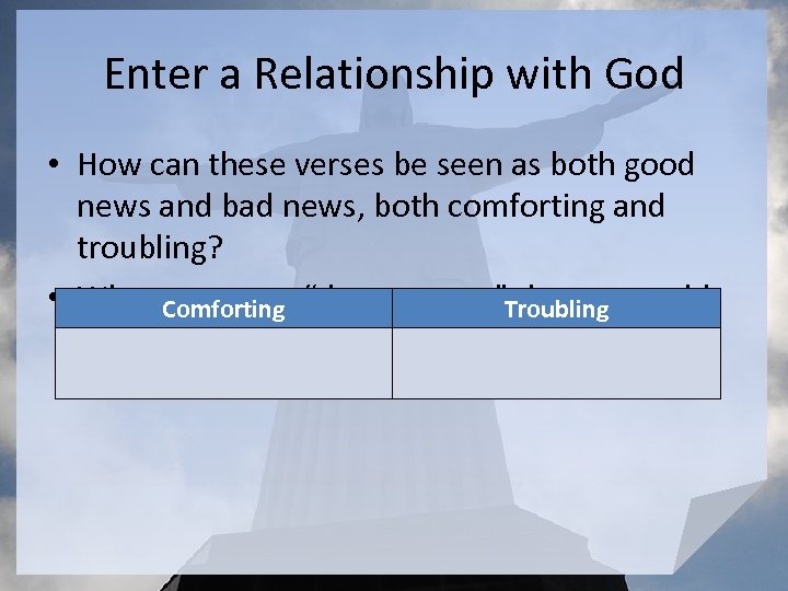 Enter a Relationship with God • How can these verses be seen as both