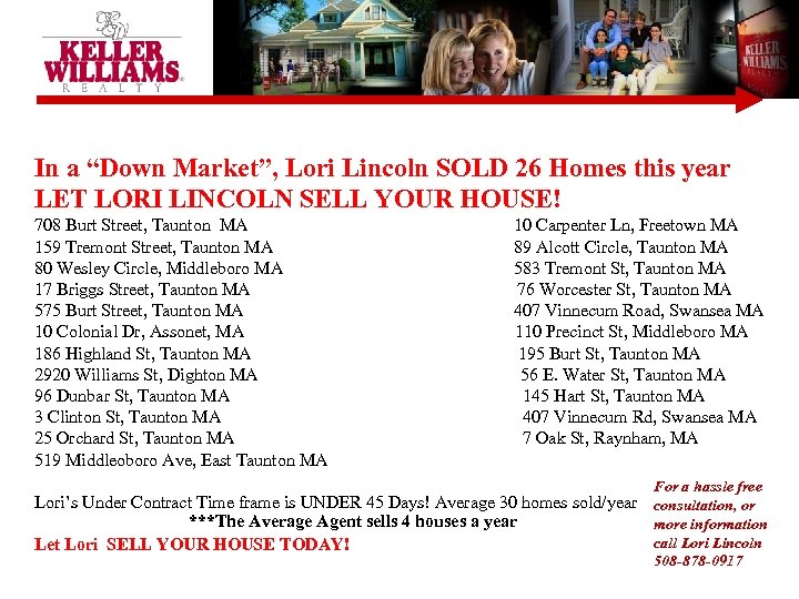 In a “Down Market”, Lori Lincoln SOLD 26 Homes this year LET LORI LINCOLN