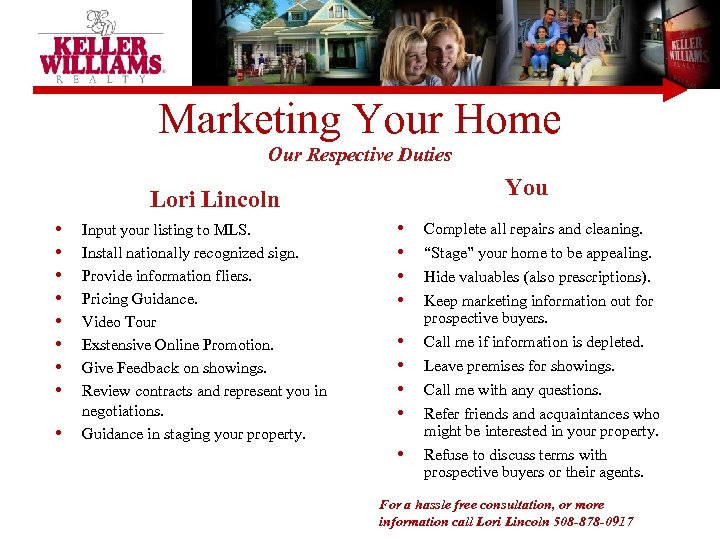 Marketing Your Home Our Respective Duties You Lori Lincoln • • • Input your