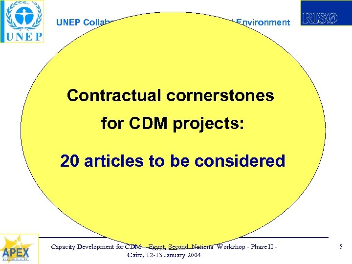 UNEP Collaborating Centre on Energy and Environment Contractual cornerstones for CDM projects: 20 articles