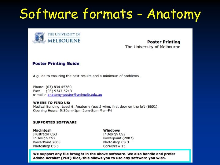 Software formats - Anatomy 