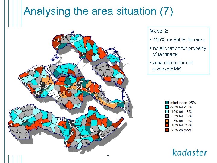 Analysing the area situation (7) Model 2: • 100%-model for farmers • no allocation