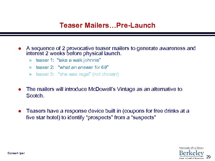 Teaser Mailers…Pre-Launch l A sequence of 2 provocative teaser mailers to generate awareness and