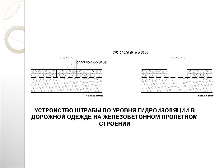 УСТРОЙСТВО ШТРАБЫ ДО УРОВНЯ ГИДРОИЗОЛЯЦИИ В ДОРОЖНОЙ ОДЕЖДЕ НА ЖЕЛЕЗОБЕТОННОМ ПРОЛЕТНОМ СТРОЕНИИ 