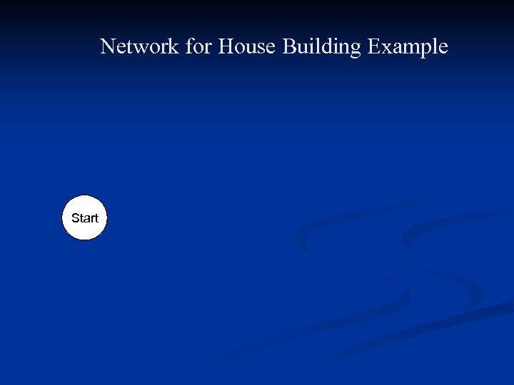 Network for House Building Example Start 