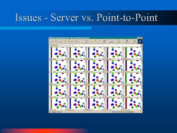 Issues - Server vs. Point-to-Point 