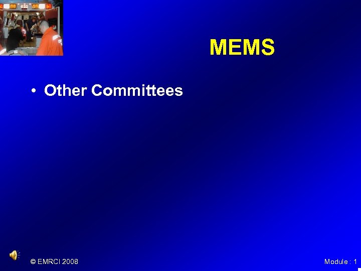 MEMS • Other Committees © EMRCI 2008 Module : 1 