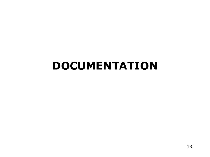 DOCUMENTATION 13 