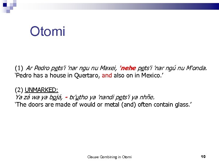 Otomi (1) Ar Pedro pets'i 'nar ngu nu Maxei, 'nehe pets'i 'nar ngú nu