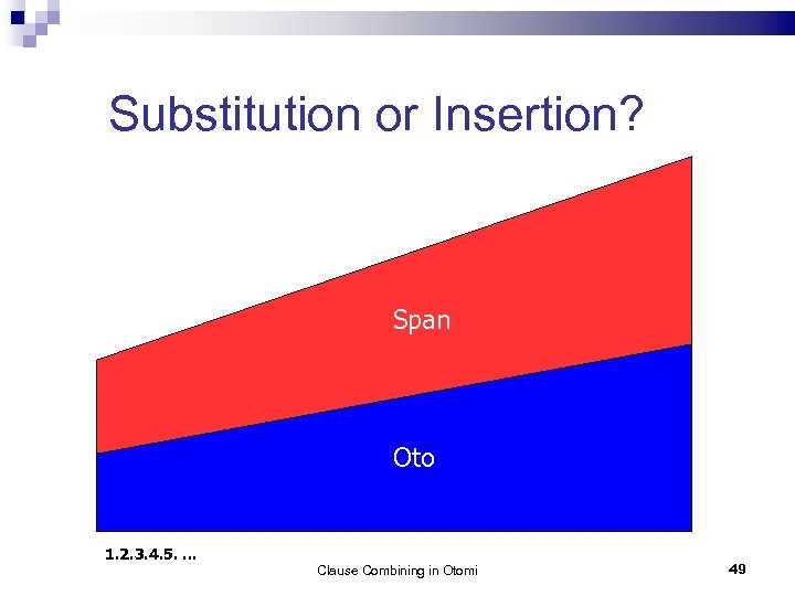 Substitution or Insertion? Span Oto 1. 2. 3. 4. 5. . Clause Combining in