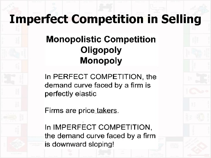 Imperfect Competition in Selling 