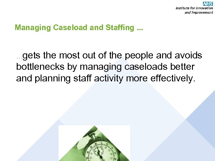 Managing Caseload and Staffing. . . …gets the most out of the people and