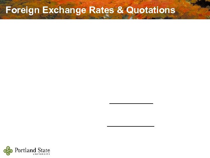 Foreign Exchange Rates & Quotations 