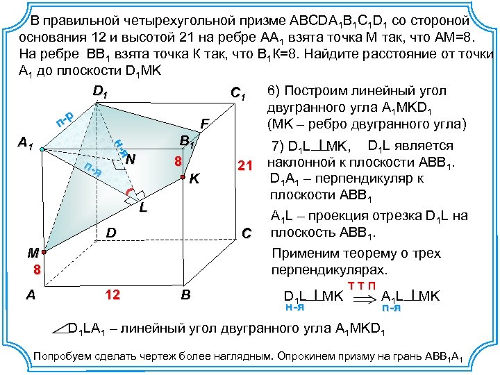 Правильная призма авсда1в1с1д1 рисунок