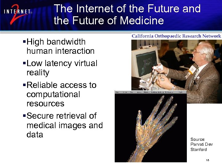 The Internet of the Future and the Future of Medicine §High bandwidth human interaction