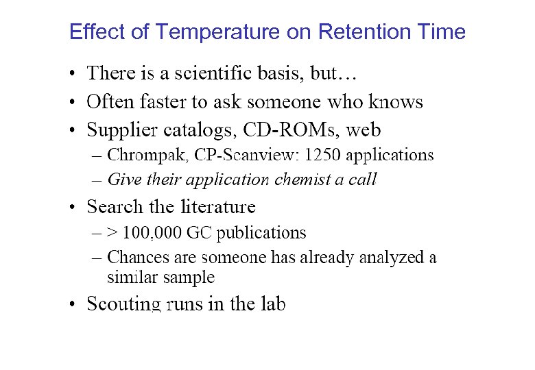 Effect of Temperature on Retention Time 