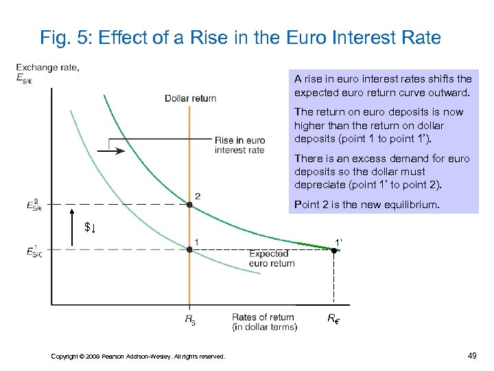 Fig. 5: Effect of a Rise in the Euro Interest Rate A rise in