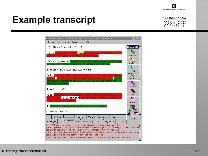 Example transcript Knowledge-model construction 52 