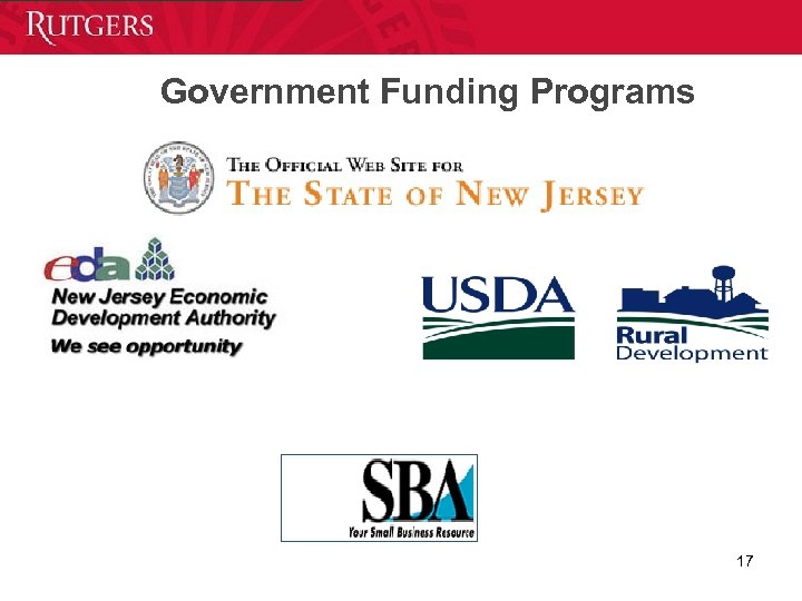 Government Funding Programs 17 
