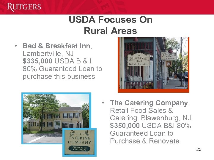 USDA Focuses On Rural Areas • Bed & Breakfast Inn, Lambertville, NJ $335, 000