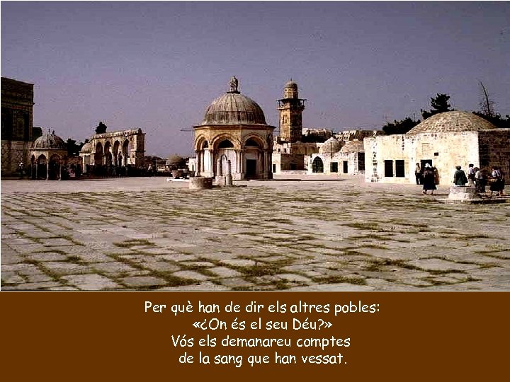 Per què han de dir els altres pobles: «¿On és el seu Déu? »