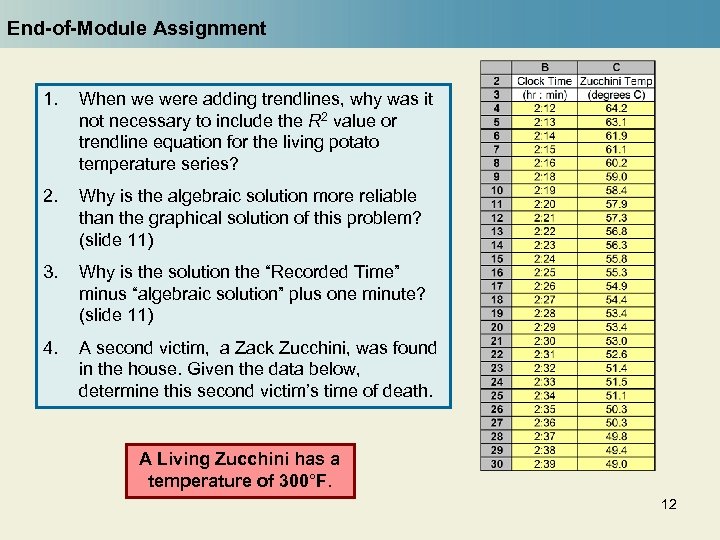 End-of-Module Assignment 1. When we were adding trendlines, why was it not necessary to