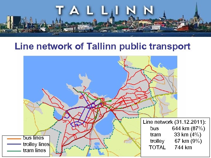 Line network of Tallinn public transport bus lines trolley lines tram lines Line network