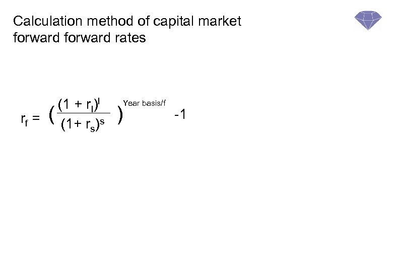 Calculation method of capital market forward rates (1 + rl)l rf = ( (1+