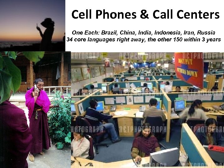 Cell Phones & Call Centers One Each: Brazil, China, India, Indonesia, Iran, Russia 34